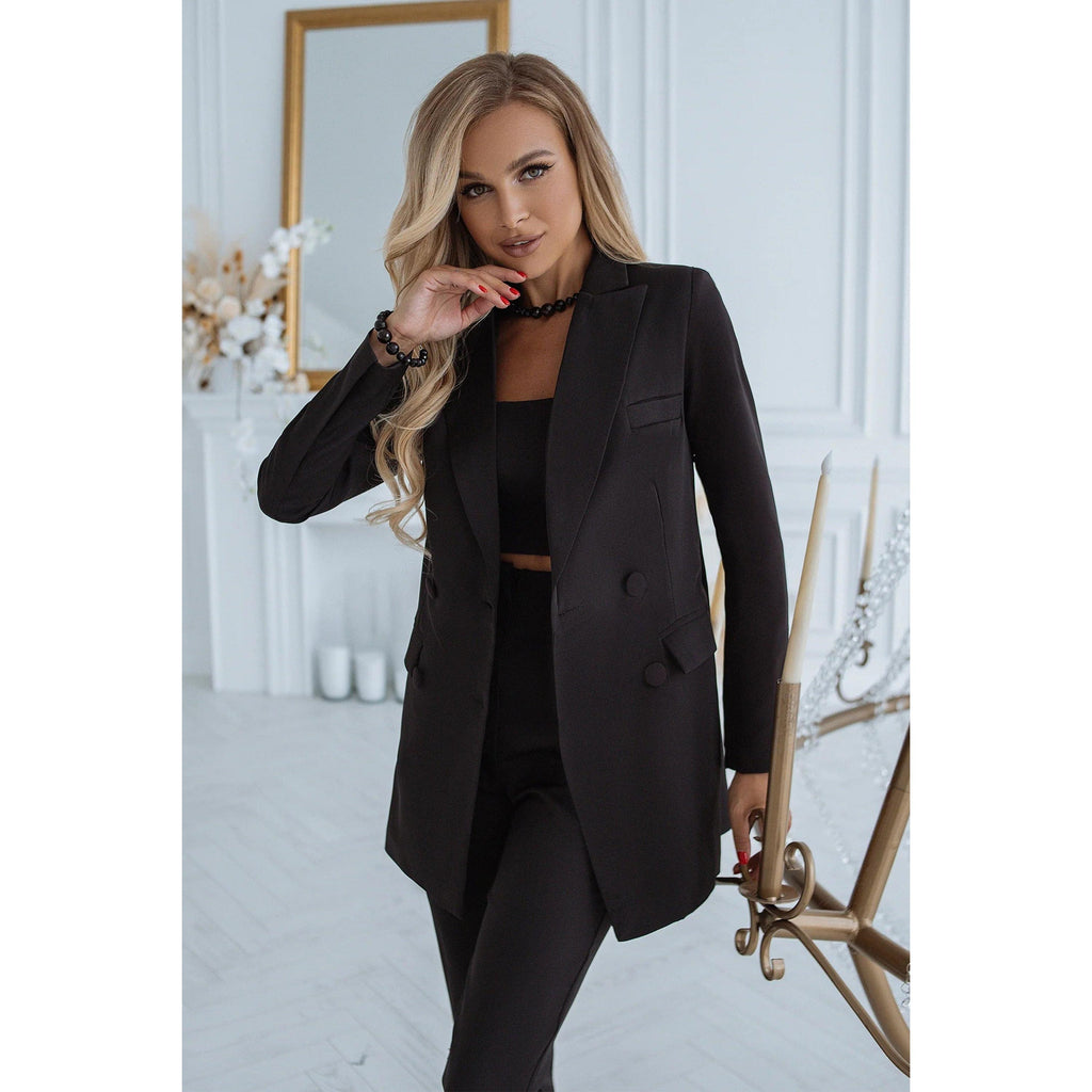 womens formal dress jacket Lacoac Women's Long Suit Business Peak Lapel Double Breasted Buttons Blazer Black at Amazon Women's Clothing store The Jovani 42124 adds simple style and class to any ensemble Women's Formal Wear | Formal