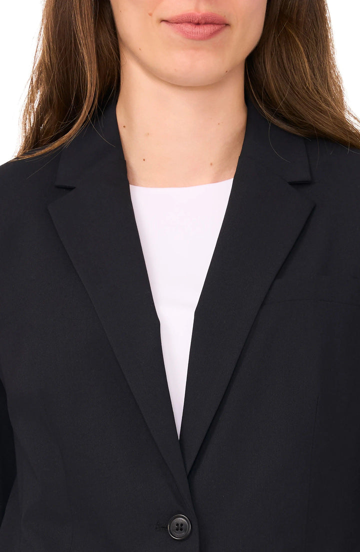 solovedress Black 2 Piece Notch Lapel Single Button Business Women Suit (Blazer+Pants)