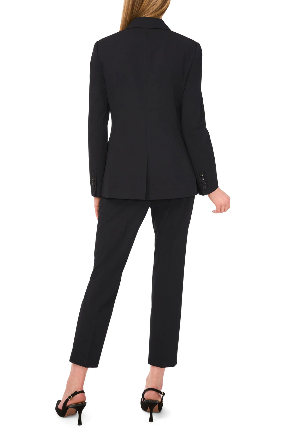 solovedress Black 2 Piece Notch Lapel Single Button Business Women Suit (Blazer+Pants)