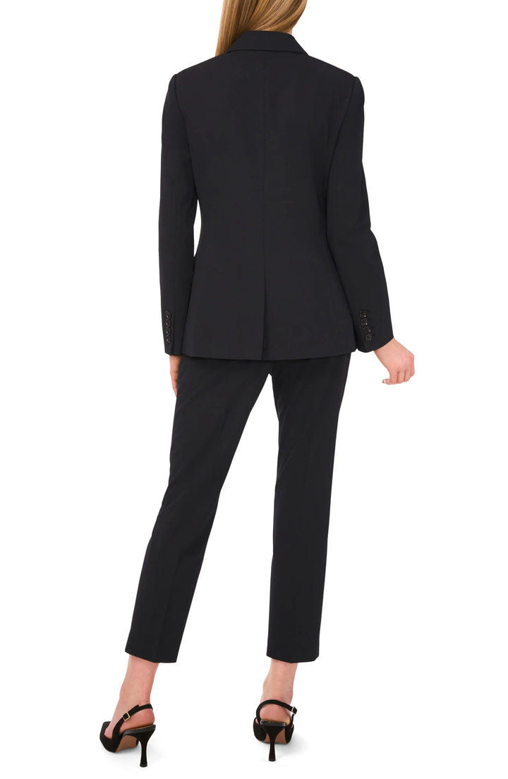 solovedress Black 2 Piece Notch Lapel Single Button Business Women Suit (Blazer+Pants)