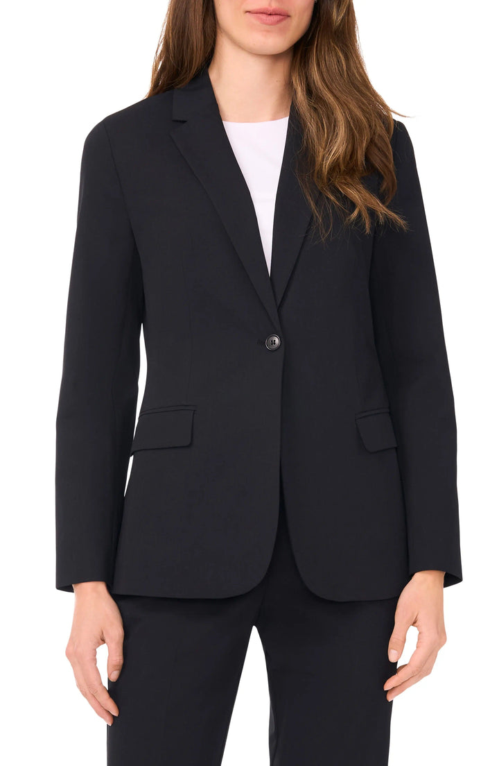 solovedress Black 2 Piece Notch Lapel Single Button Business Women Suit (Blazer+Pants)