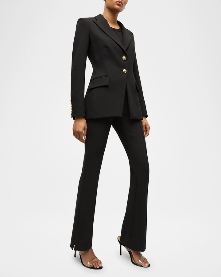 solovedress Black Double Button Casual Women Blazer