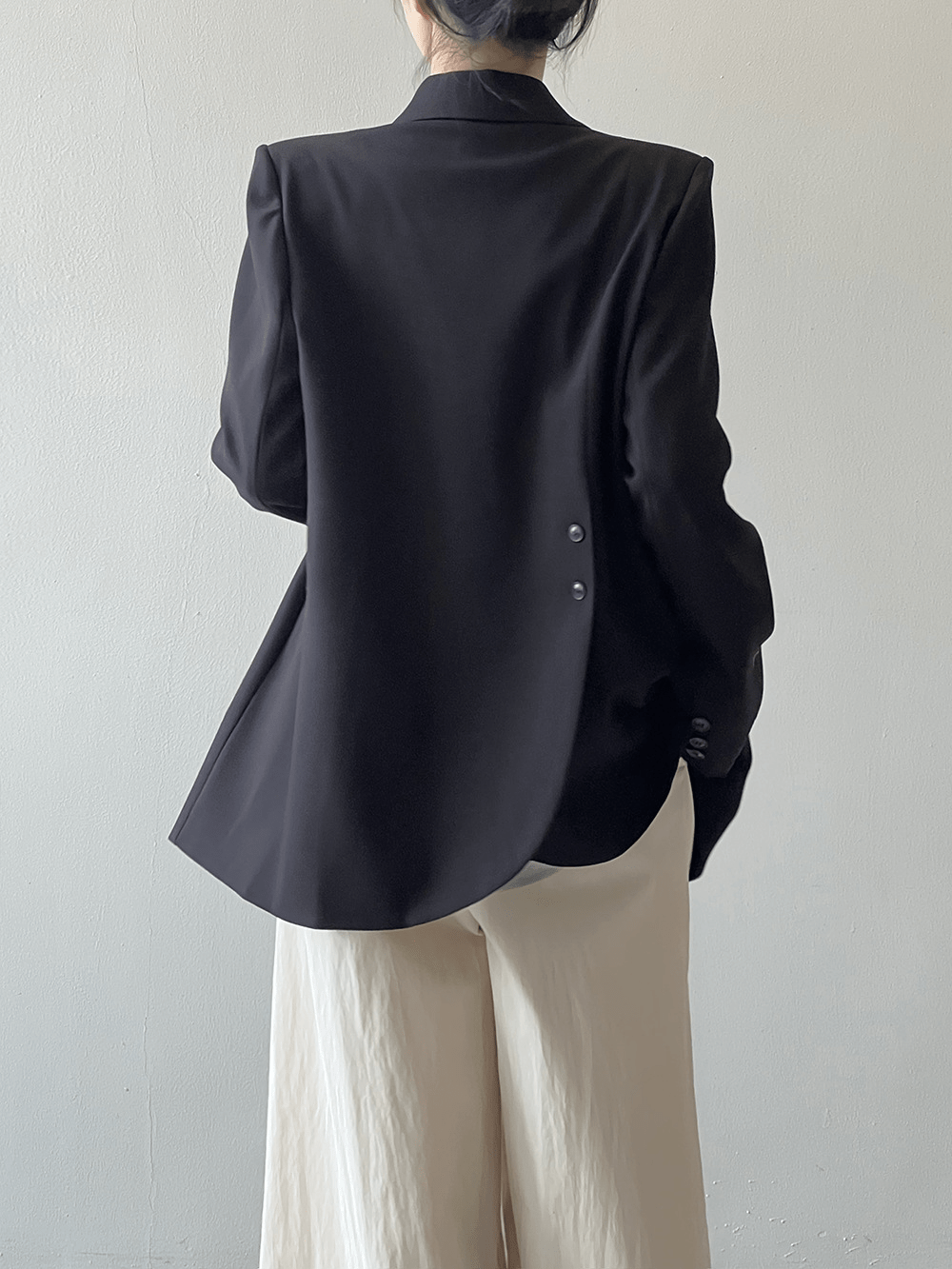 solovedress Black High-Quality Irregular Back Slit Fashionable Casual Women's Blazer