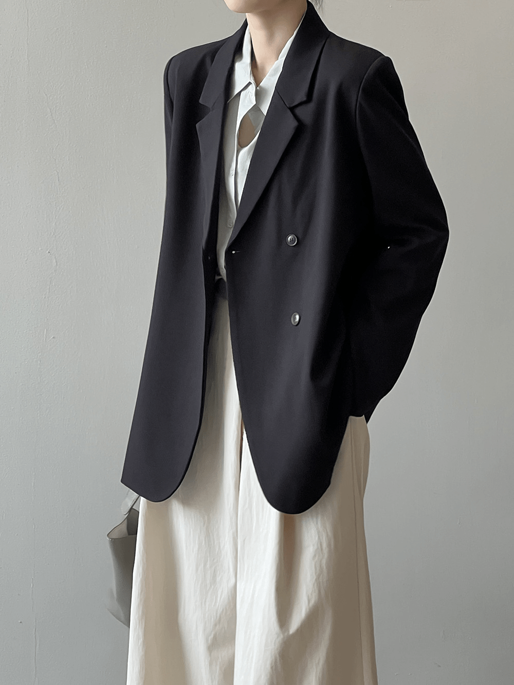 solovedress Black High-Quality Irregular Back Slit Fashionable Casual Women's Blazer