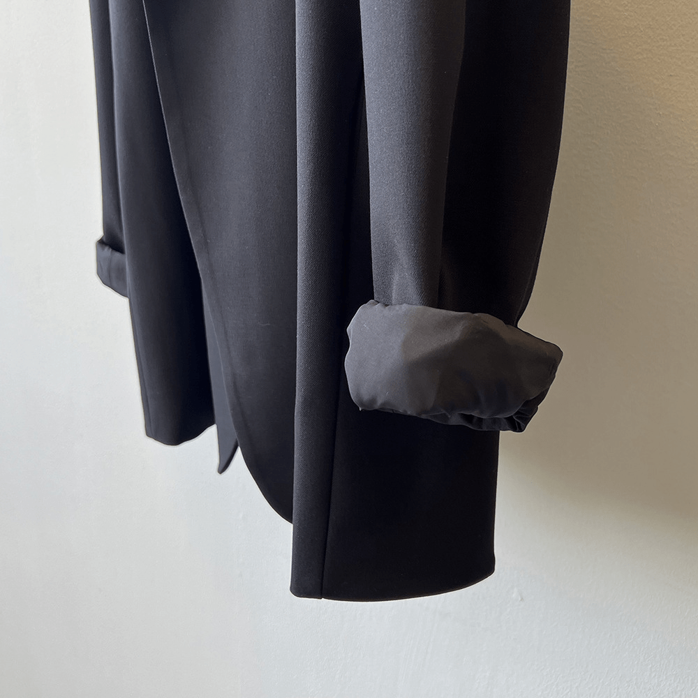solovedress Black High-Quality Irregular Back Slit Fashionable Casual Women's Blazer