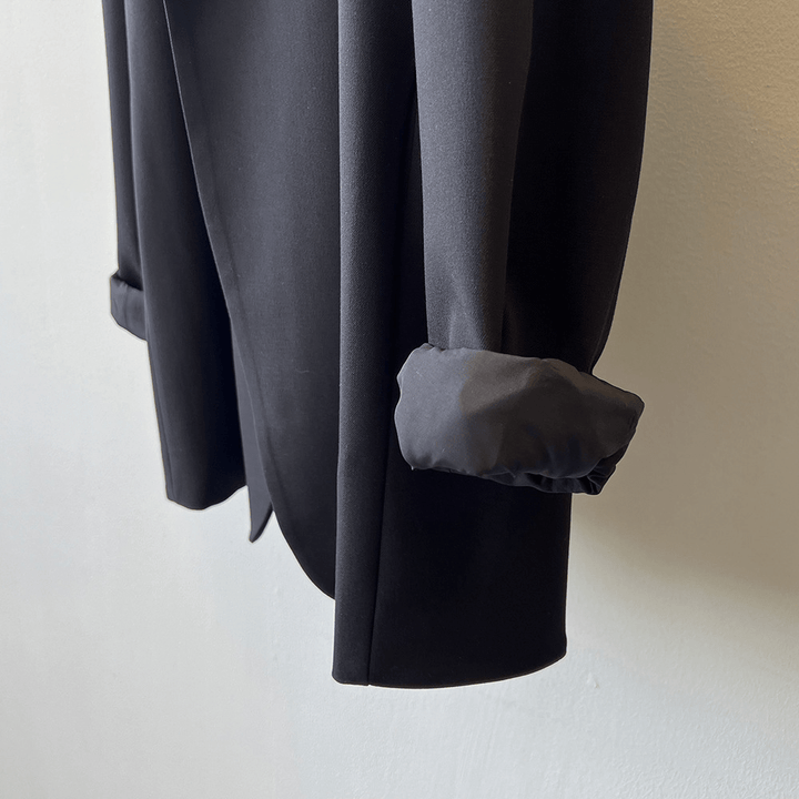 solovedress Black High-Quality Irregular Back Slit Fashionable Casual Women's Blazer