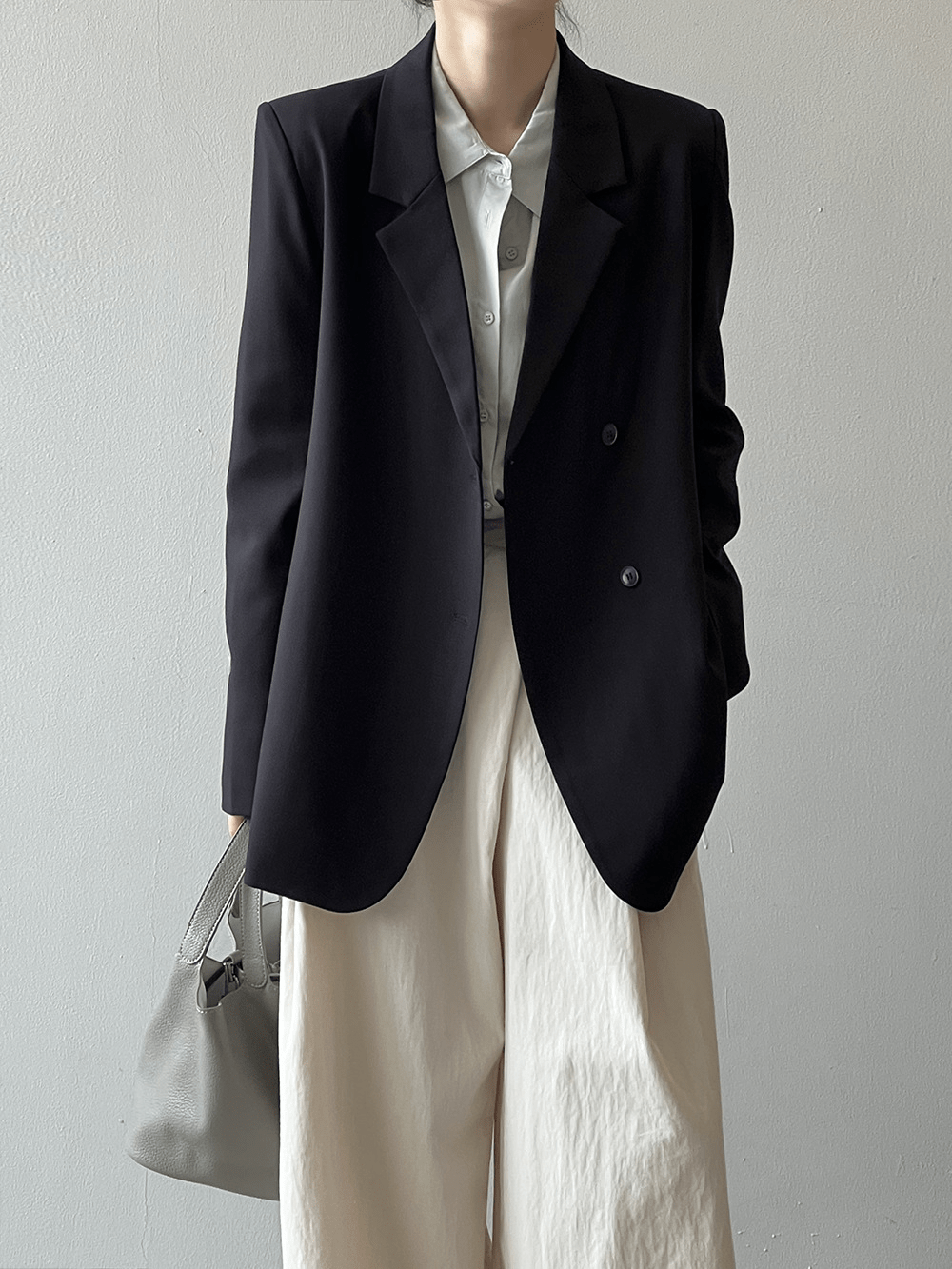 solovedress Black High-Quality Irregular Back Slit Fashionable Casual Women's Blazer