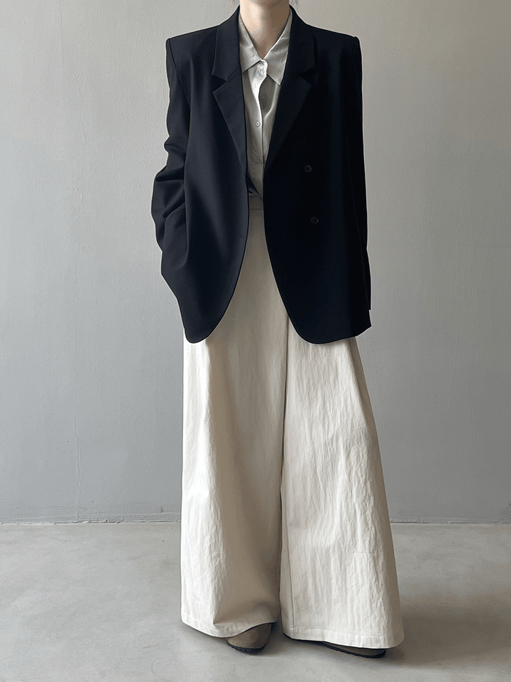 solovedress Black High-Quality Irregular Back Slit Fashionable Casual Women's Blazer