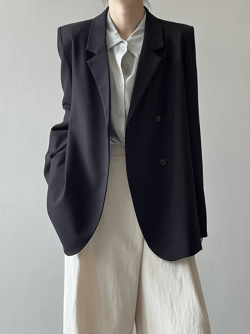 solovedress Black High-Quality Irregular Back Slit Fashionable Casual Women's Blazer