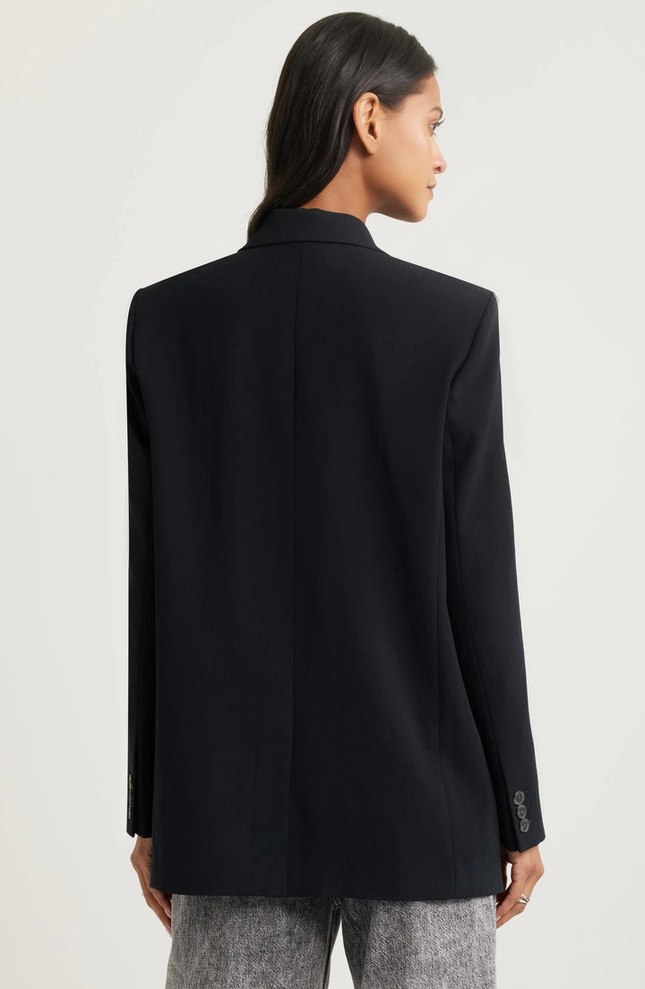 solovedress Black Notch Lapel Single Button Casual Women Blazer