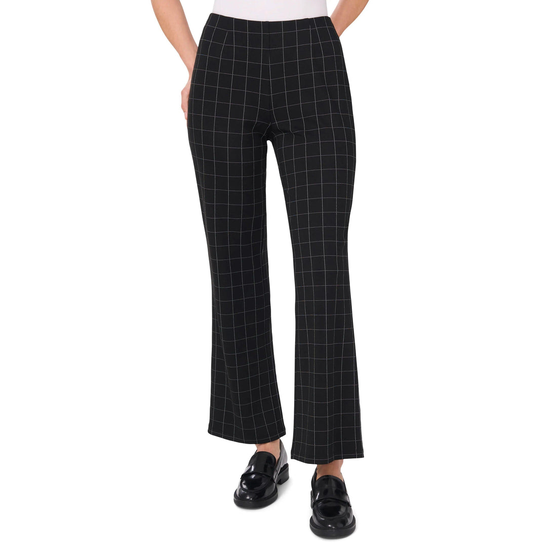 SoloveDress Women's Black Plaid High Waist Straight Leg Suit Pants Black / US 16 SoloveDress Women's Black Plaid High Waist Straight Leg Suit Pants Black / US 16