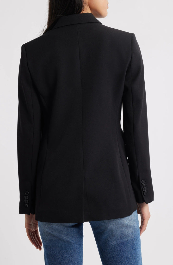 solovedress Black Single Button Casual Women Blazer