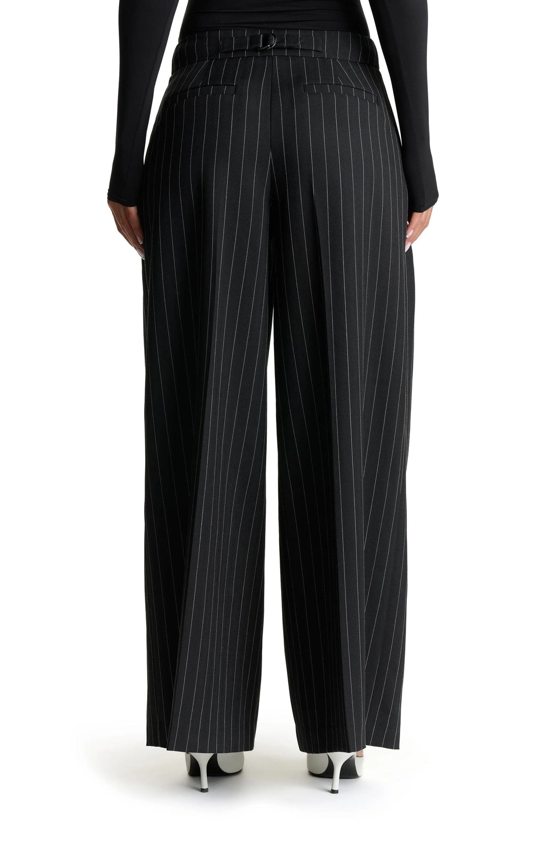 solovedress Black Women Striped Trousers