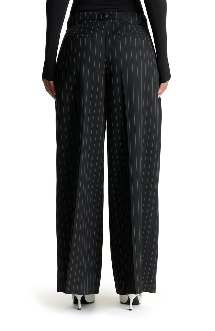 solovedress Black Women Striped Trousers