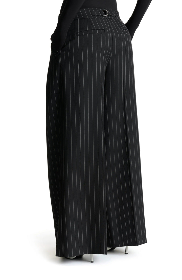 solovedress Black Women Striped Trousers