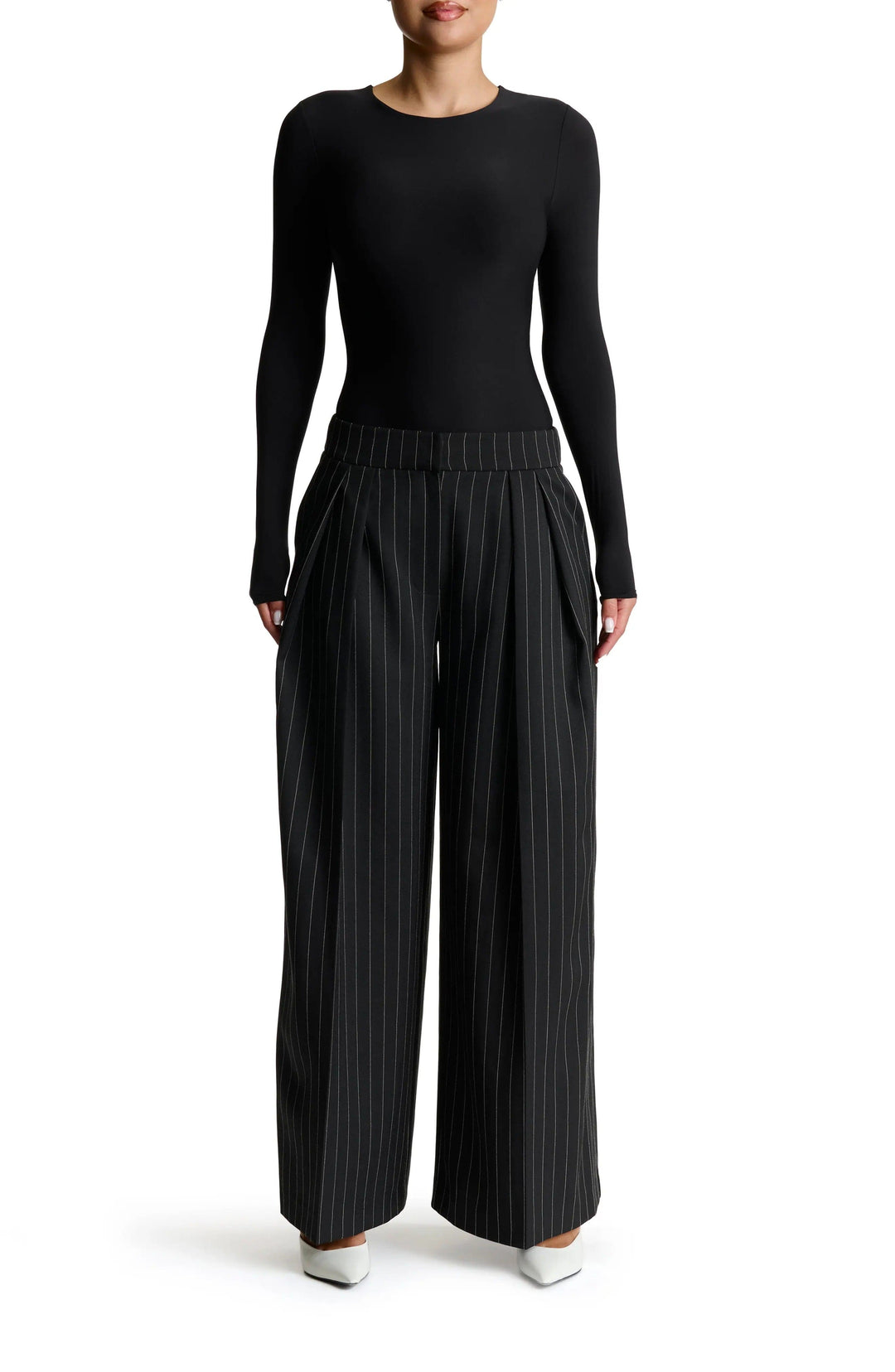 solovedress Black Women Striped Trousers