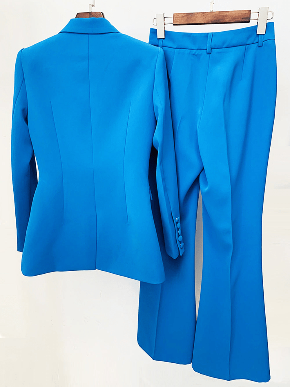 solovedress Blue 2 Piece Peak Lapel Single Breasted Slim Fit Women's Suit