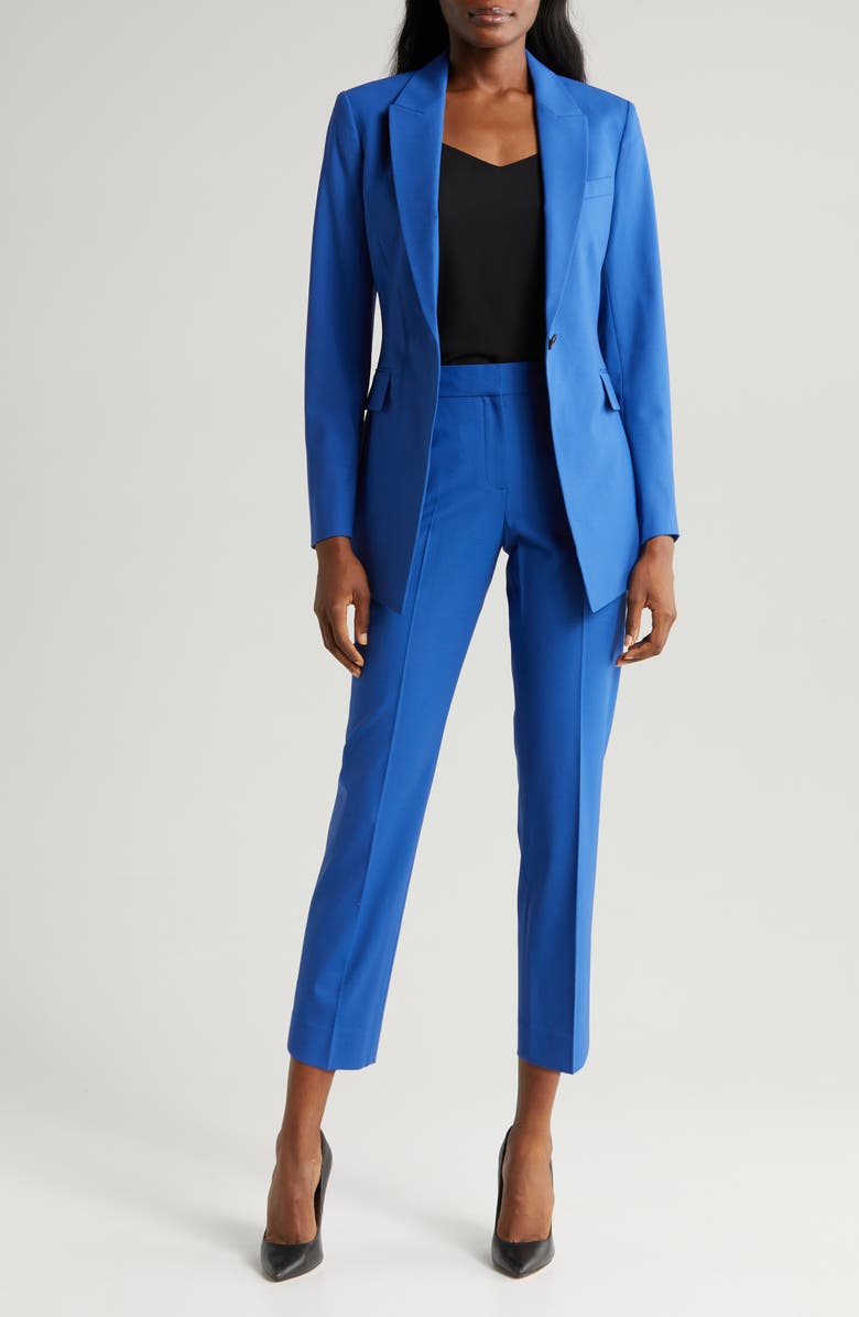 solovedress Blue 2 Pieces Single Buttons Women's Suit (Blazer+Pants)