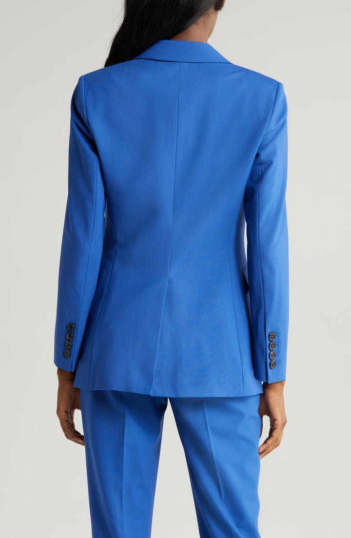 solovedress Blue 2 Pieces Single Buttons Women's Suit (Blazer+Pants)