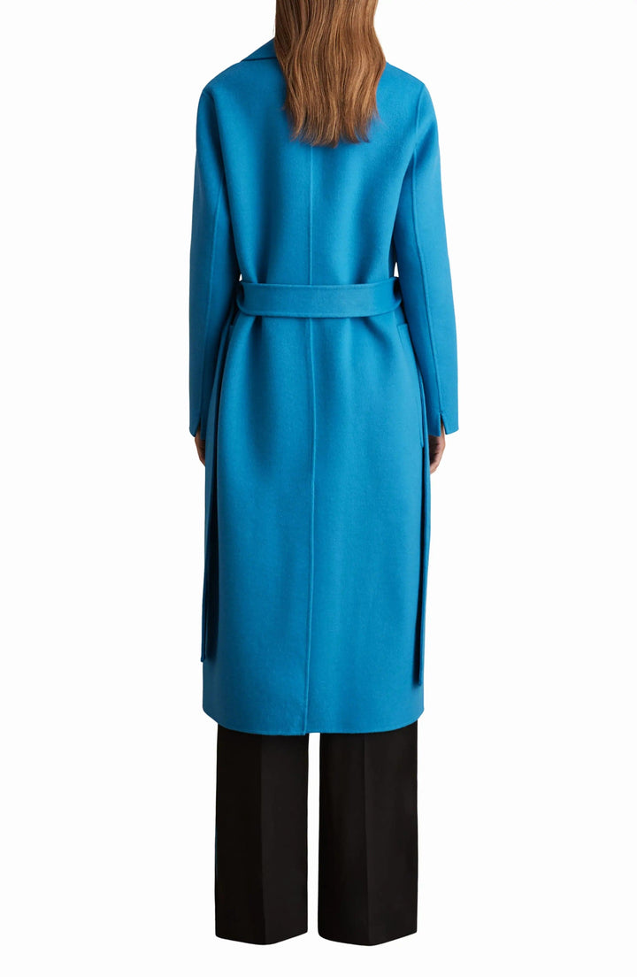 solovedress Blue Tweed Single Button Women Long Coat
