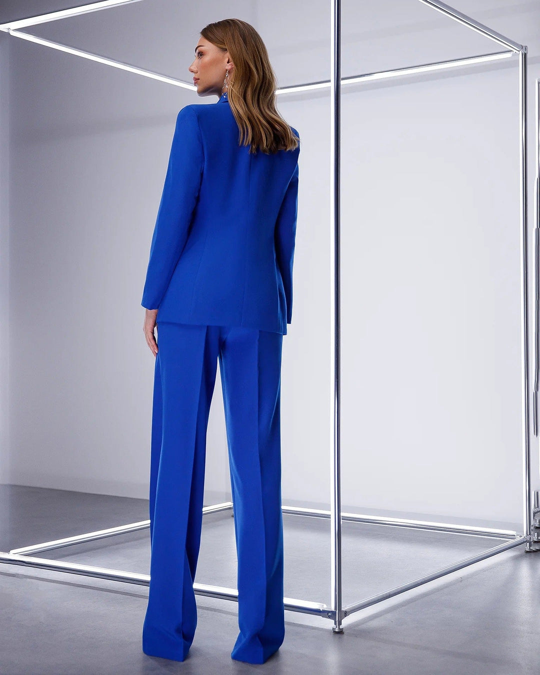 solovedress Blue Women Three Piece Suit Blazer Vest and Pants Set
