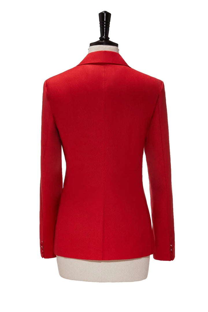 solovedress Business 2 Pieces Flat Peak Lapel Women Suit (Blazer+Vest)