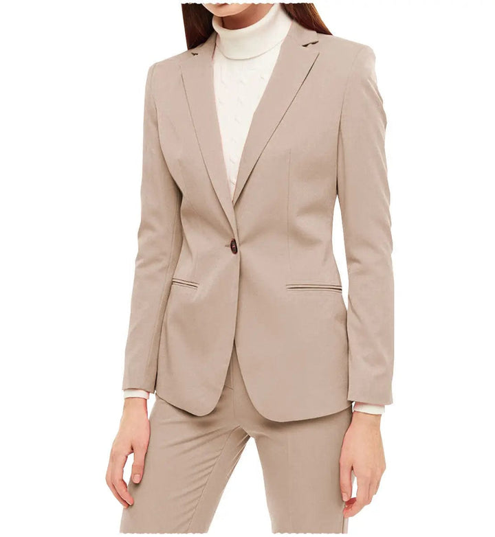 solovedress Business 2 Pieces Women Suit Notch Lapel Blazer