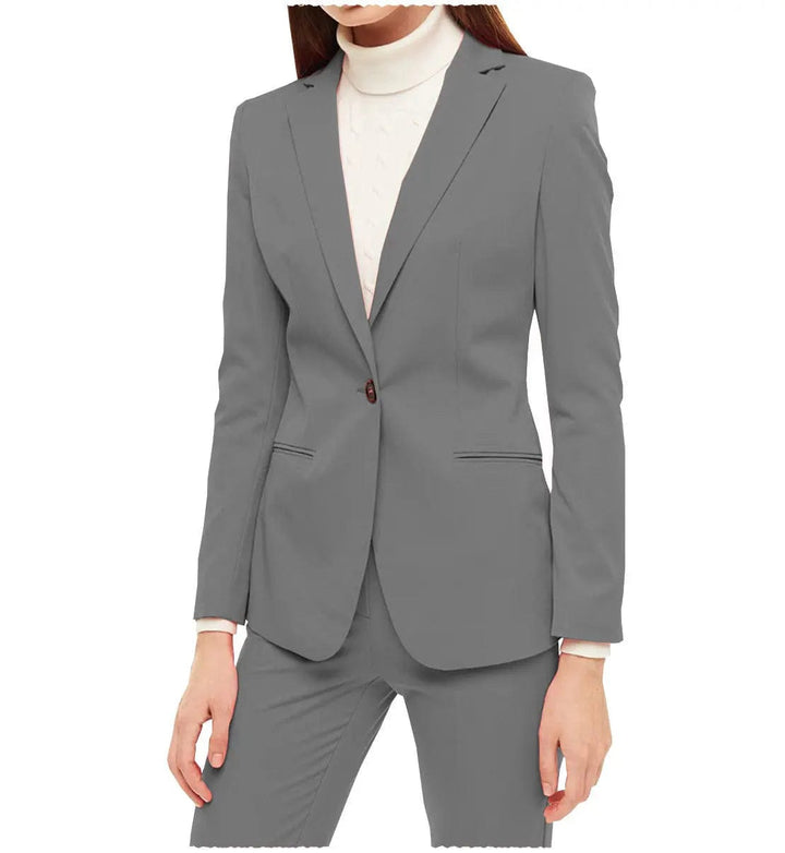 solovedress Business 2 Pieces Women Suit Notch Lapel Blazer