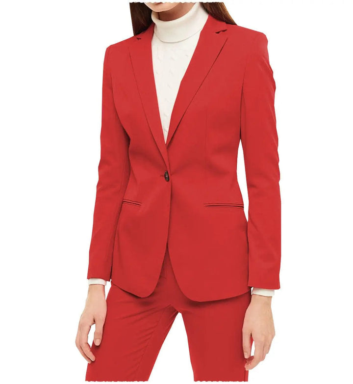 solovedress Business 2 Pieces Women Suit Notch Lapel Blazer