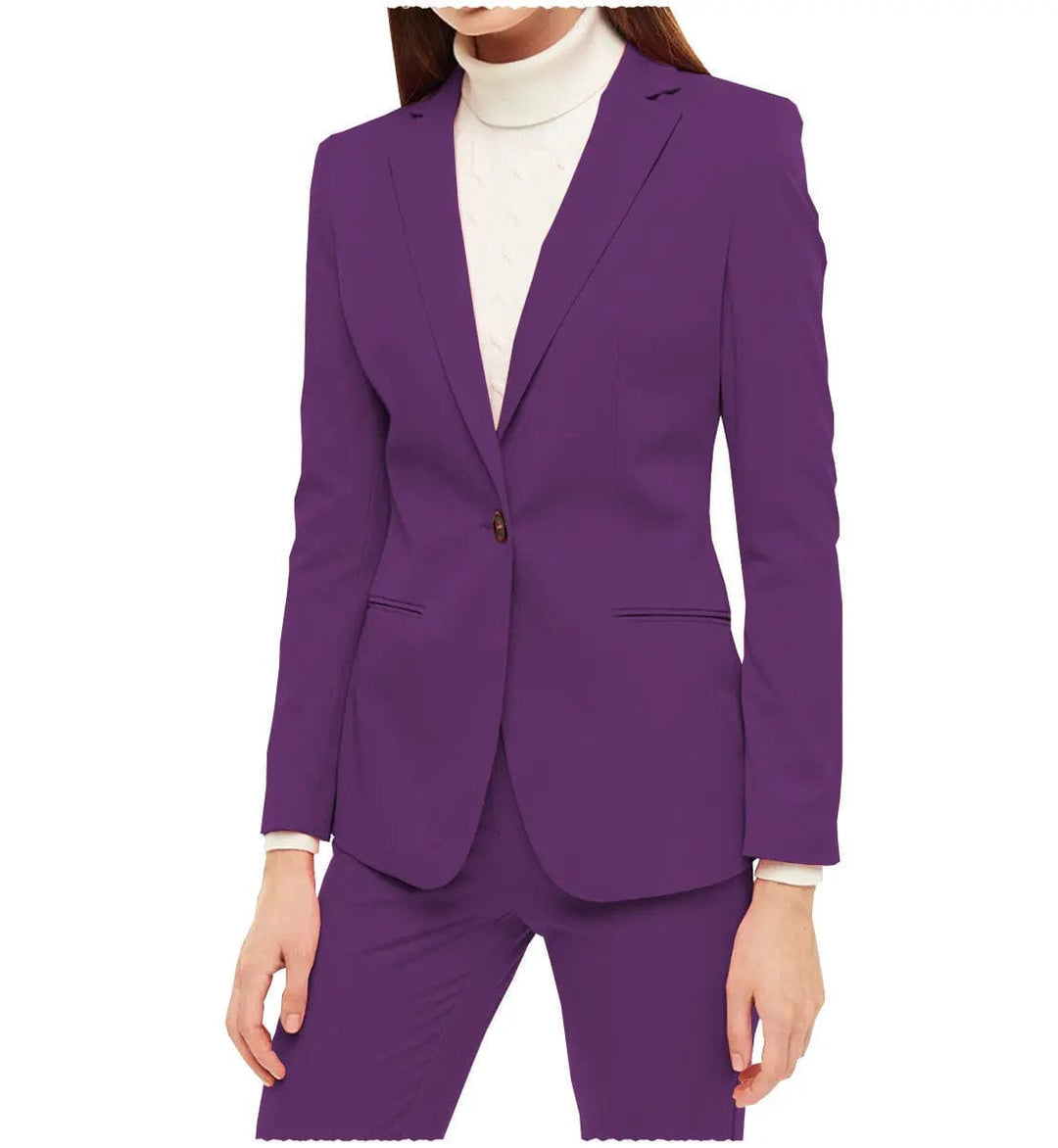 solovedress Business 2 Pieces Women Suit Notch Lapel Blazer