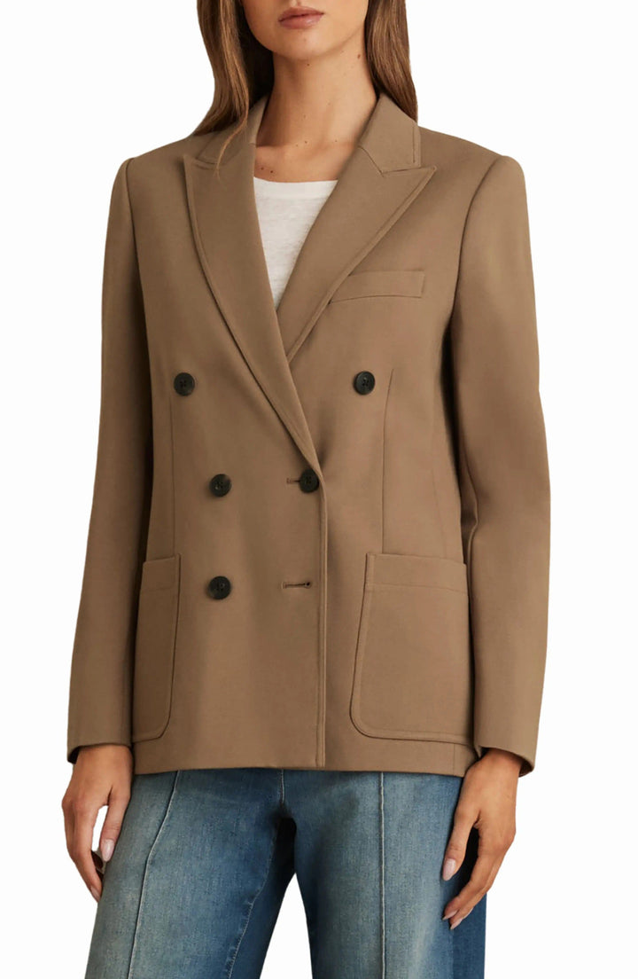 solovedress Camel Double Breasted Casual Women Blazer