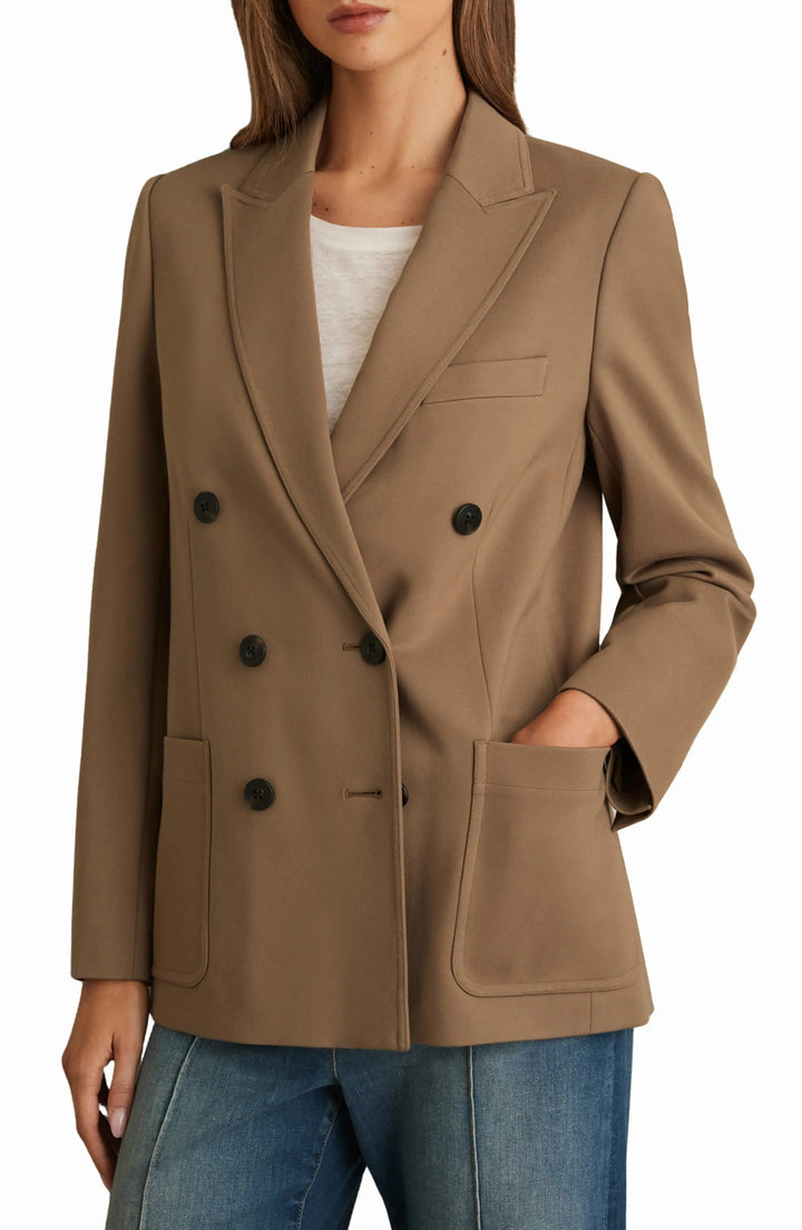 solovedress Camel Double Breasted Casual Women Blazer