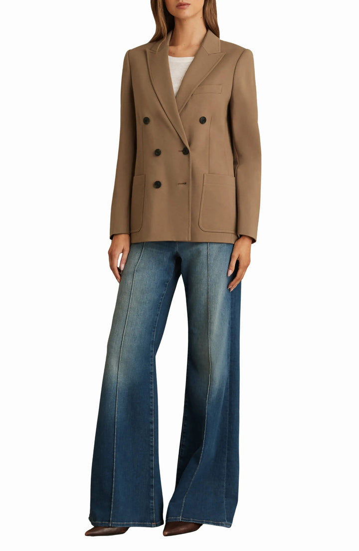 solovedress Camel Double Breasted Casual Women Blazer