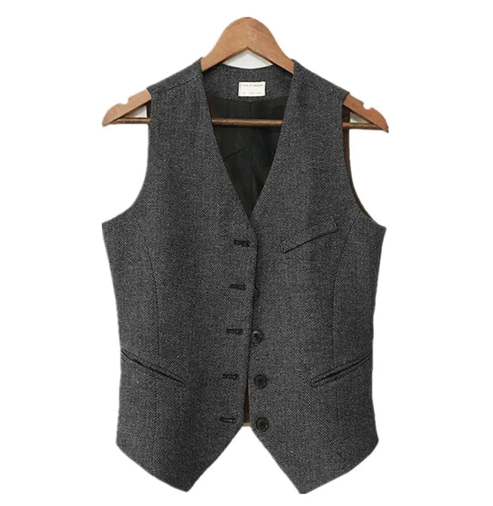 solovedress Casual Slim Fit V Neck Women Waistcoat