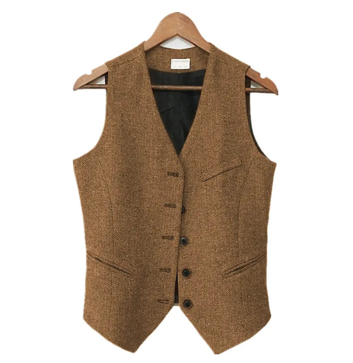 solovedress Casual Slim Fit V Neck Women Waistcoat