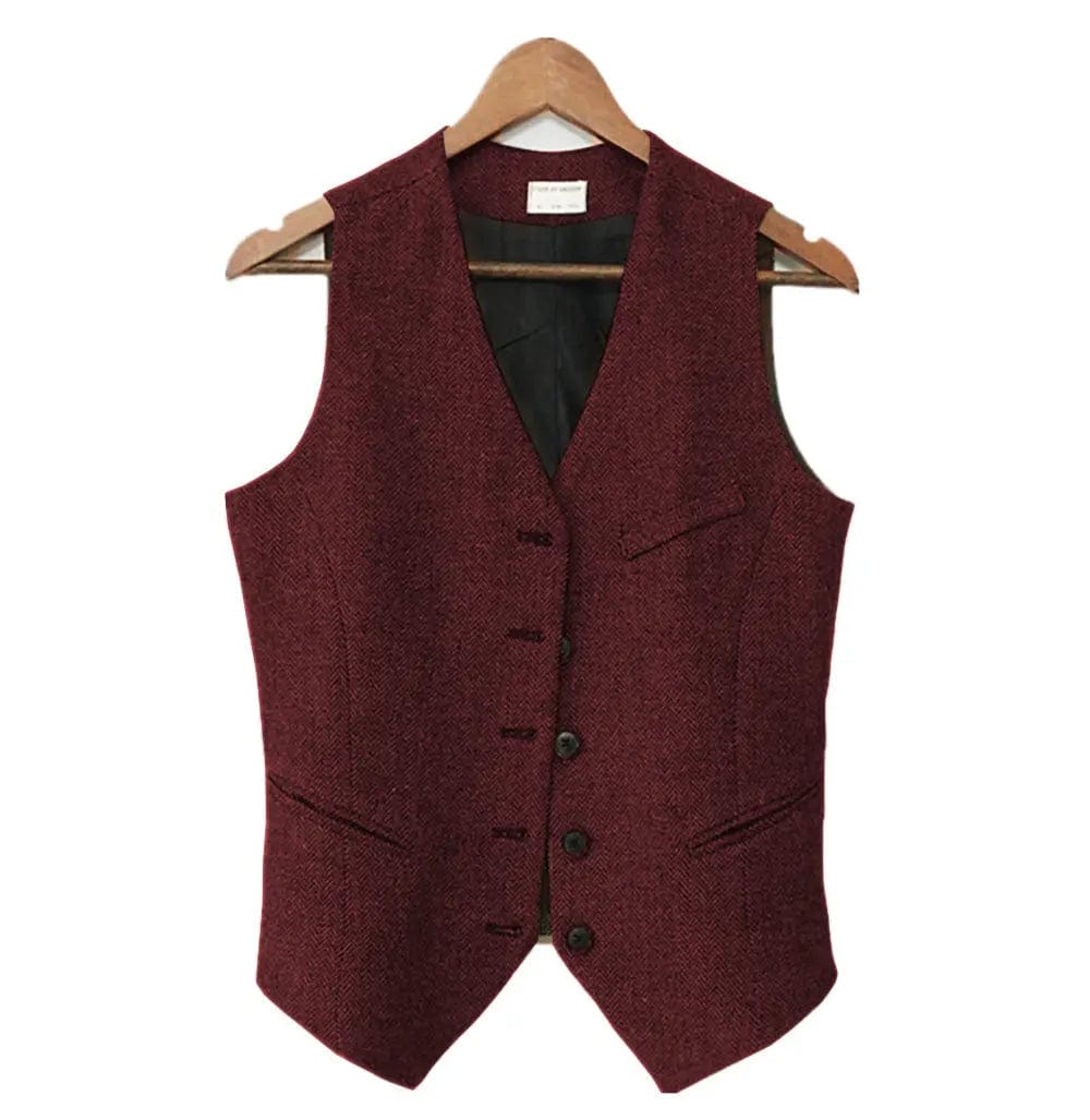 solovedress Casual Slim Fit V Neck Women Waistcoat