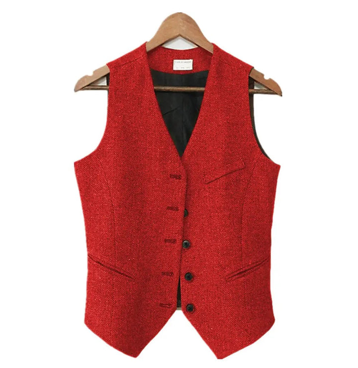 solovedress Casual Slim Fit V Neck Women Waistcoat