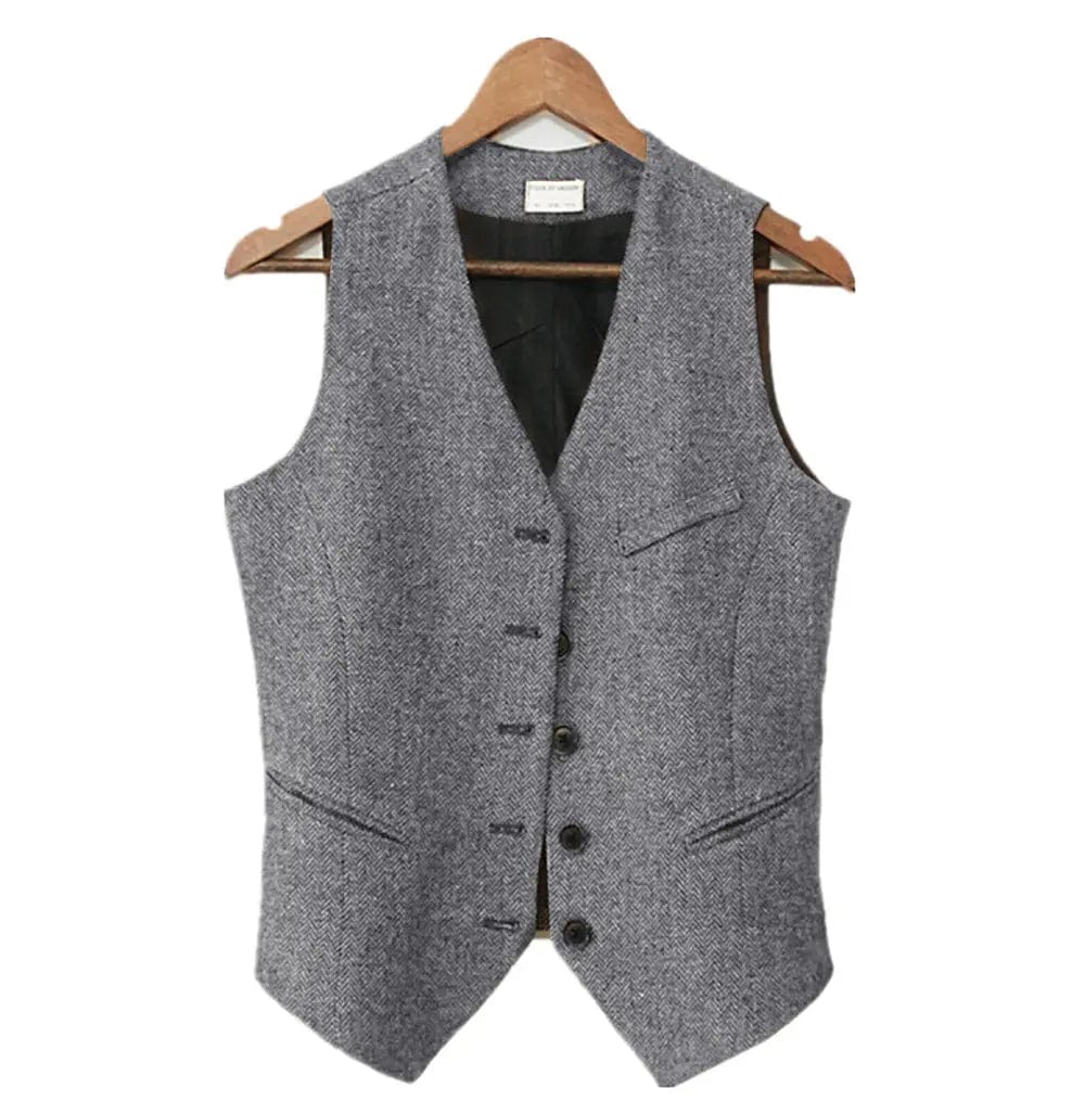 solovedress Casual Slim Fit V Neck Women Waistcoat