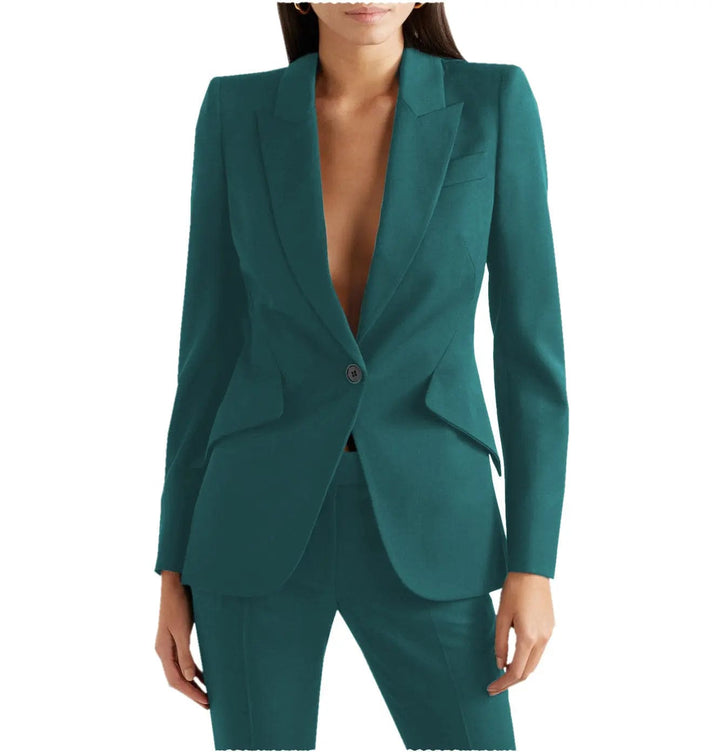 solovedress Fashion 2 Pieces Women Suit Peak Lapel Blazer
