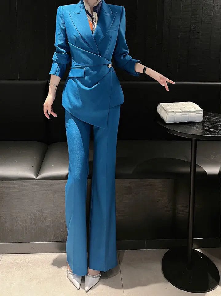 solovedress Fashion Leisure Women Suit Single Buttons Peak Lapel Blazer