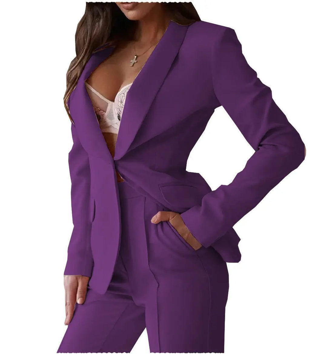 solovedress Fashion Single Buttons Blazer 2 Pieces Women Suit