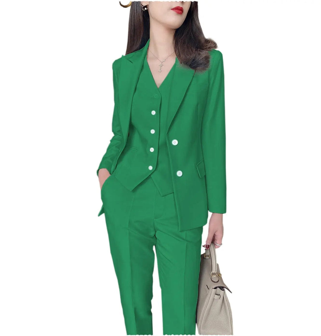 solovedress Fashion Slim Fit 3 Pieces Women Suit Peak Lapel Blazer
