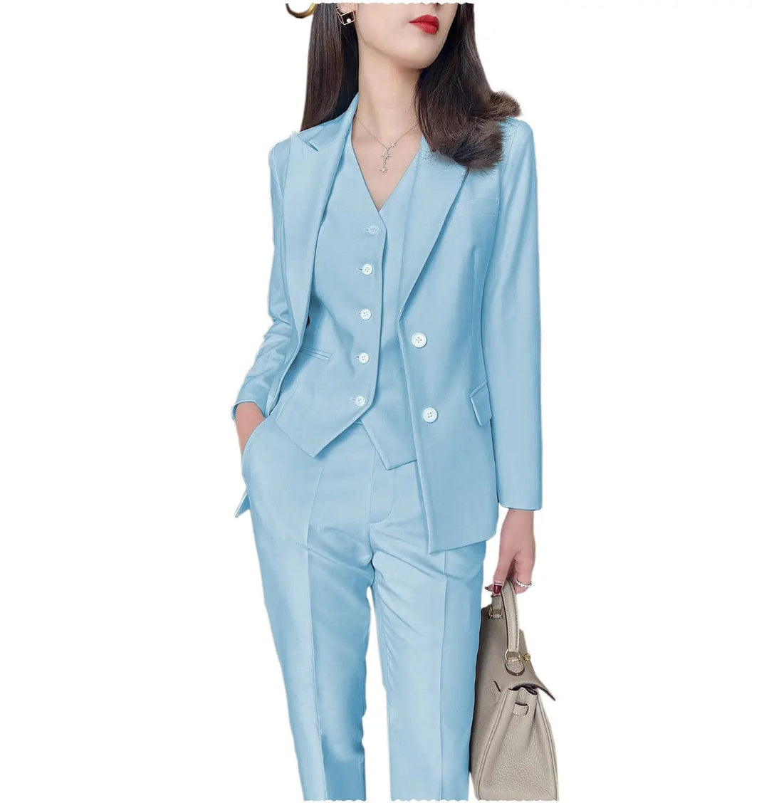 solovedress Fashion Slim Fit 3 Pieces Women Suit Peak Lapel Blazer