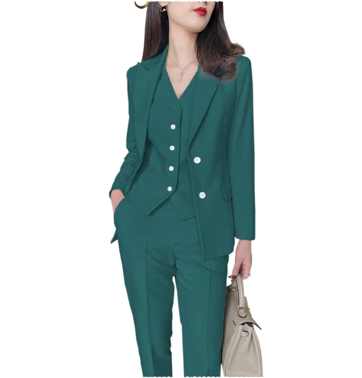 solovedress Fashion Slim Fit 3 Pieces Women Suit Peak Lapel Blazer