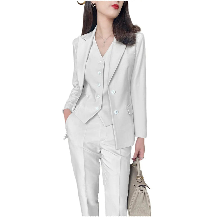 solovedress Fashion Slim Fit 3 Pieces Women Suit Peak Lapel Blazer