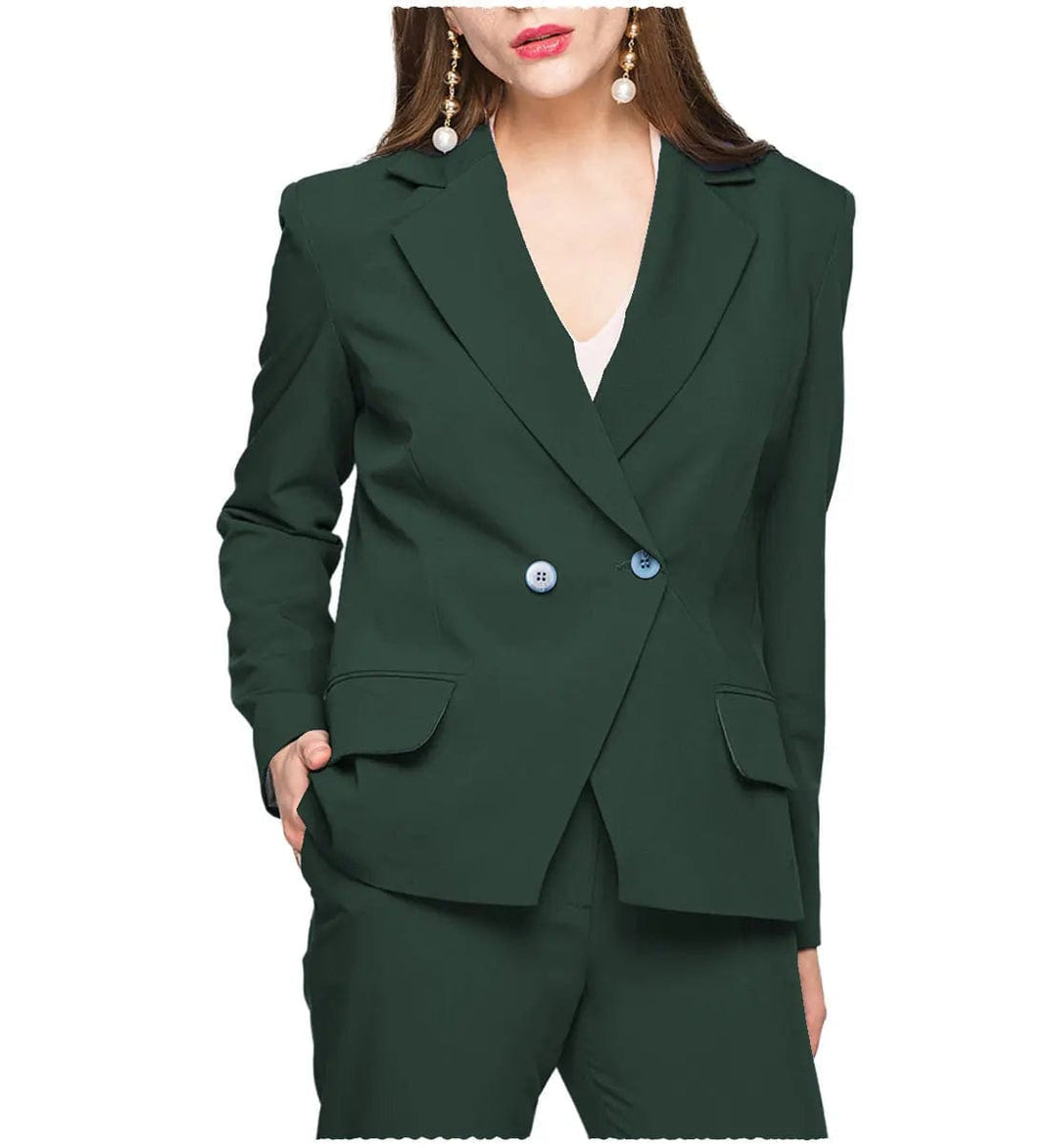 solovedress Fashion Slim Fit Flat Notch Lapel 2 Pieces Women Suit