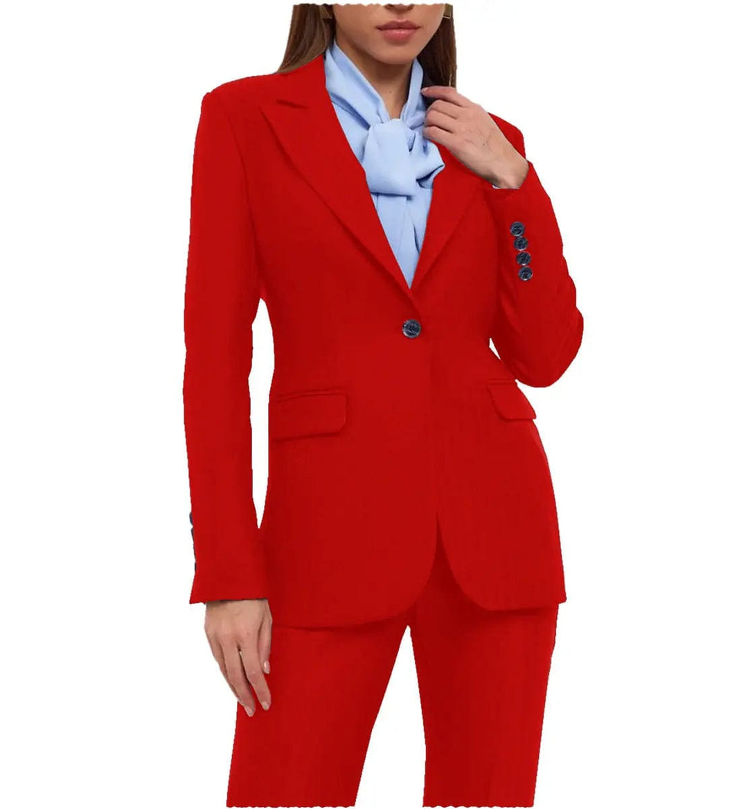 solovedress Formal Peak Lapel Single Buttons 2 Pieces Women Suit