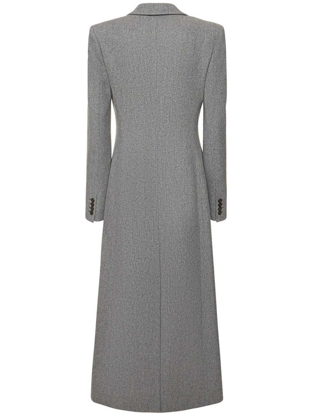 solovedress Grey Tweed Double Button Women's Long Coat