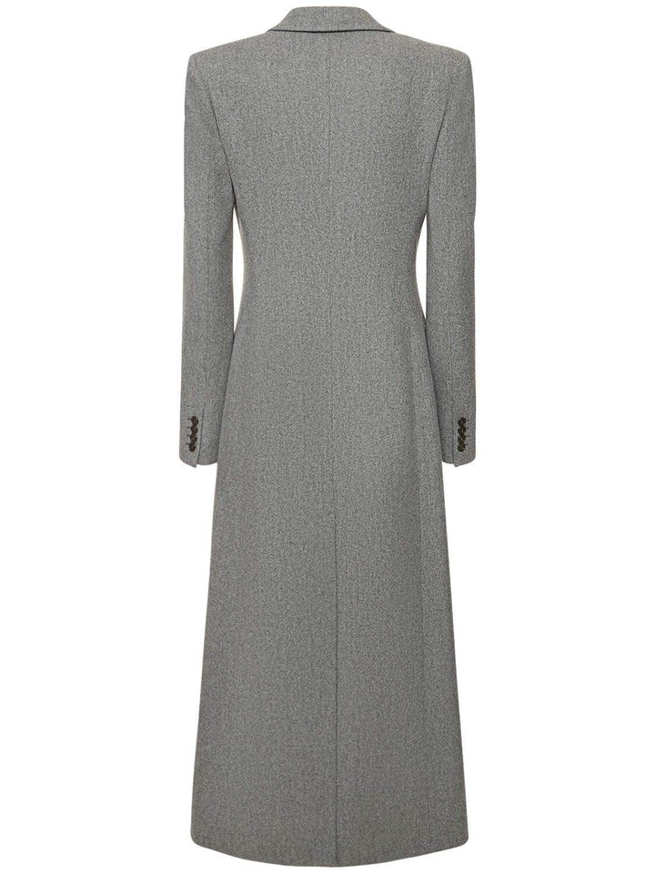 solovedress Grey Tweed Double Button Women's Long Coat