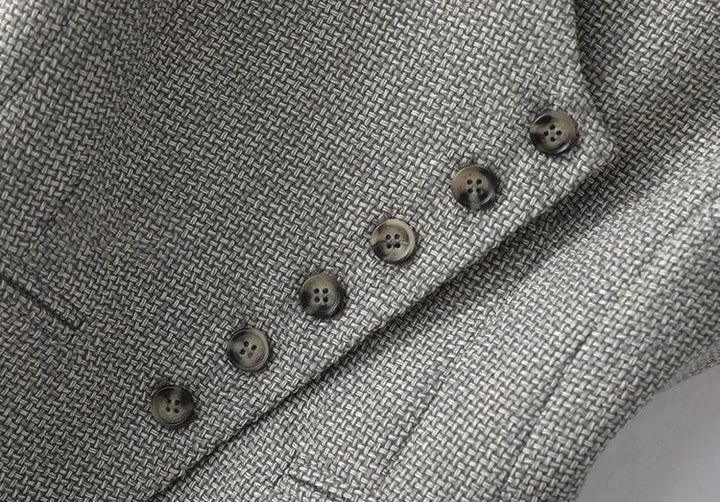 solovedress Grey Women’s Sleeveless Cropped Vest – V-Neck Single Breasted, Fully Lined